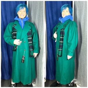 VINTAGE•NWT🤩 |•JOFELD•| Vibrant Emerald Green Full Length Wool Coat 16 Petite